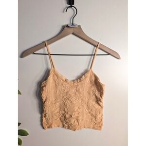 Nikibiki Light Peach Lace Cropped Tank Sz OS